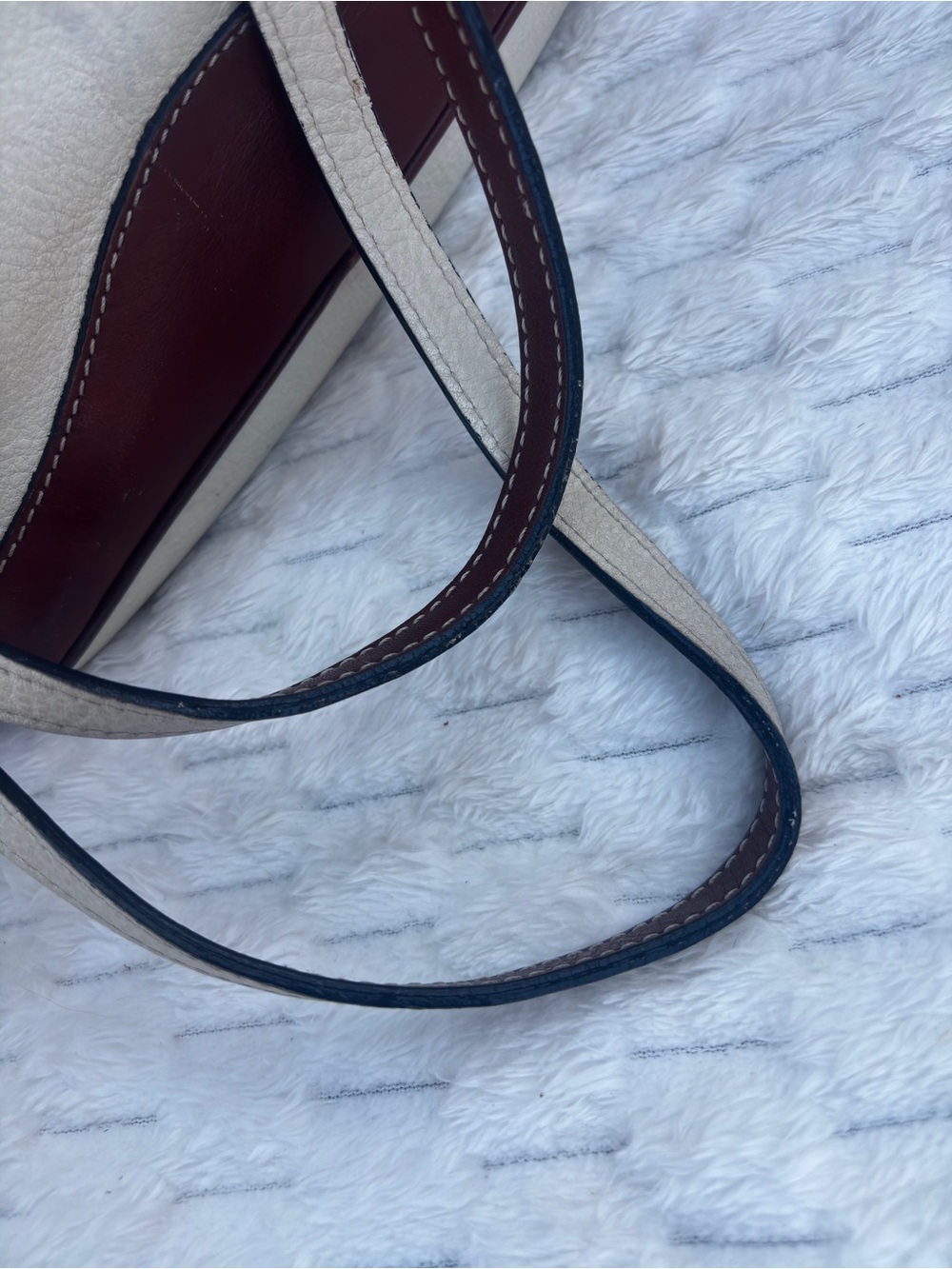 Bally Italy Cream Chestnut Leather Shoulder Tote Chain leather lined - Picture 5 of 8